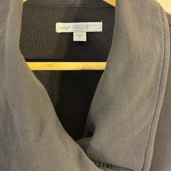 J Jill Pure Jill Organic Cotton Knit Jersey Jacket Asymmetric Moto Collar Sz MP - Picture 3 of 13